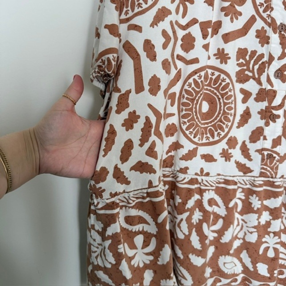 Cato Boho Paisley Pocket Dress XL | Lace Detail | Flowy Cottagecore Style - Picture 5 of 10